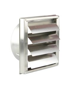 Overdrukrooster INOX nr.633 185x185 dia(125mm)