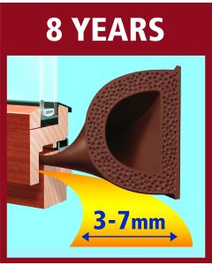 tesamoll D-profiel tochtstrip rubber, 6m:9mm:7mm, wit