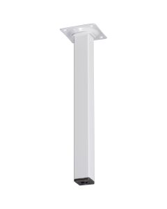 Meubelpoot metaal Vierkant 25x25mm, 25cm, wit