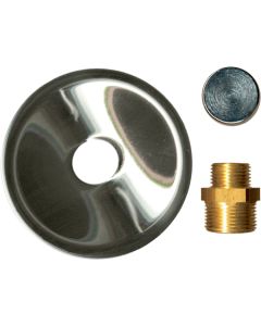 1 Gevelkom met koppeling 1/2" F- verchroomde messing
