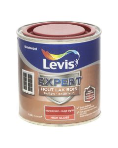 LEVIS EXPERT HOUT LAK BUITEN HIGH GLOSS SIGNAALROOD 0,25 L