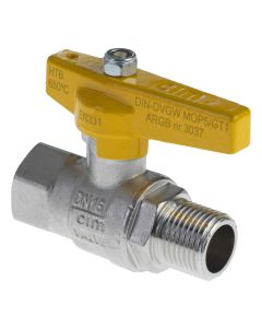 1 Aardgaskraan 1/2" MF - messing
