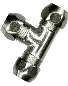 1 T-stuk 10 x 10 x 10 mm - verchroomd
