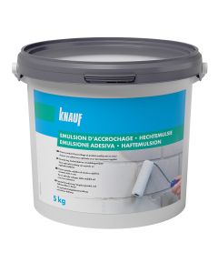 Knauf, Hechtemulsie, Dispersiegebonden concentraat voor de aanmaak van reparatiemortels, de verbetering van dekvloeren en de voorbehandeling van niet zuigende ondergronden zoals tegelvloeren, 5L
