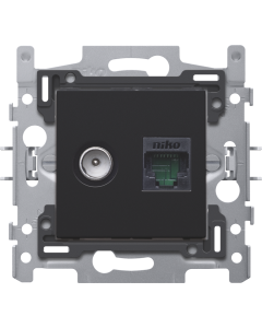 STOPCONTACT COAX+RJ45 BLACK