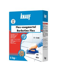 Knauf, Flex-voegmortel, Cementvoegmortel voor voegen tot 10 mm breed, Wit 5 kg