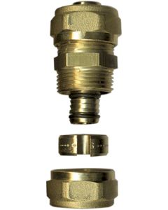 1 Klemkoppeling recht 16 x 16 mm - messing