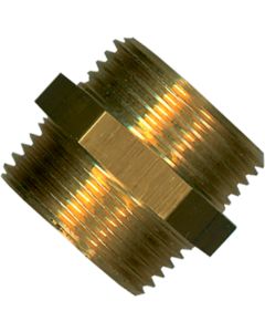 1 Dubbel nippel 3/4" MM - messing