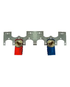 2 Inbouwdoos dubbel met muurbeugel 3/4" M x 1/2" F - blauw/rood