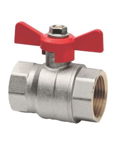 1 Vlinderkraan 1/2" FF - messing