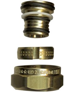 1 Klemkoppeling recht 16 mm x M22 F - messing