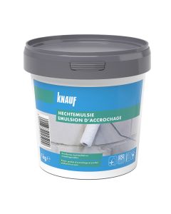 Knauf, Hechtemulsie, Dispersiegebonden concentraat voor de aanmaak van reparatiemortels, de verbetering van dekvloeren en de voorbehandeling van niet zuigende ondergronden zoals tegelvloeren, 1L