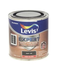 LEVIS EXPERT HOUT LAK BUITEN HIGH GLOSS ZWART 0,25 L