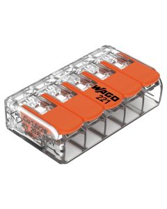 Set van 25 lasklemmen 5-p hersluitbaar, aansluiting: 11mm, in de kleur: oranje/transparant