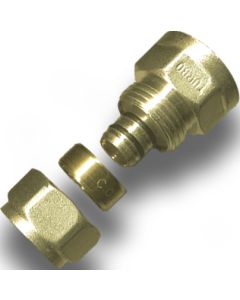 1 Klemkoppeling recht 16 mm x 1/2" F - messing
