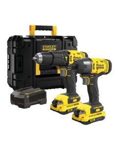 STANLEY FATMAX COMBI KIT: V20 18V Schroef-/klopboormachine + Slagschroevendraaier TSTAK koffer (met 2x 2.0Ah accu en lader)