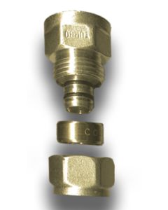 1 Klemkoppeling recht 20 mm x 1/2" F - messing