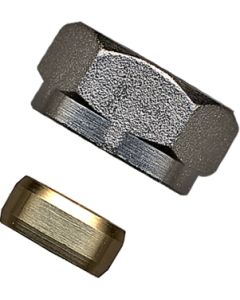 1 Klemkoppeling recht 15 mm x M22 F - messing
