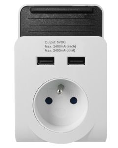 DOORVOERSTEKKER 2XUSB 2.4A