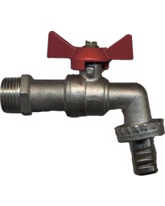 1 Dubbel dienstkraan eco met vlindergreep 1/2" - Messing