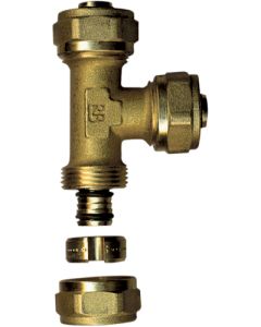 1 Klemkoppeling T 16 x 16 x 16 mm - messing