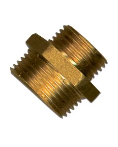 1 Verloopnippel 1/2" M x 3/8" M - messing