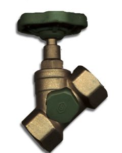 1 Waterstopkraan met aftapper 1/2" FF - messing