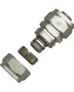 1 Klemkoppeling recht 20 mm x 20 mm - messing