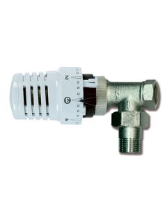 1 Thermostatisch radiatorkraan 1/2" - haaks - Messing