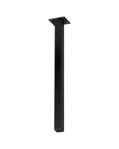 Meubelpoot metaal Vierkant 25x25mm, 40cm, zwart