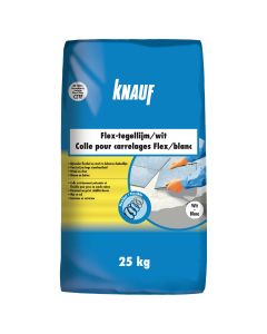 Knauf, Flex-tegellijm, Zeer flexibele poedervormige tegellijm voor muren en vloeren C2, Wit 25 kg