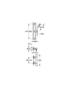 Precision Start Thermostatische douchekraan 1/2