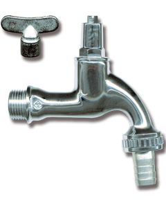 1 Dubbel dienstkraan met sleutel 1/2" - Messing
