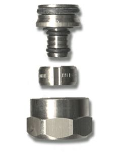 1 Klemkoppeling recht 20 mm x M22 F - messing