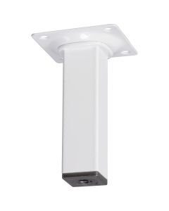 Meubelpoot metaal Vierkant 25x25mm, 10cm, wit