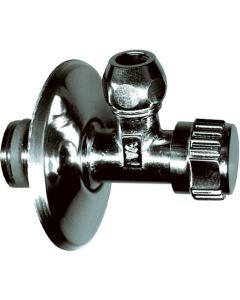 1 Hoekstopkraan 1/2" M x 10 mm met rozet + teflon - Messing