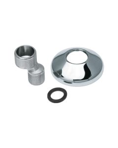 2 S-koppeling met rozet 3/4" x 1/2" - verchroomde messing