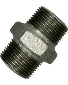 1 Dubbel nippel 3/8" MM - verzinkt