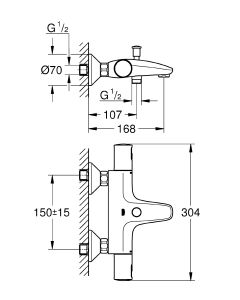 Precision Start Thermostatische badmengkraan