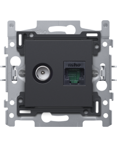 STOPCONTACT COAX+RJ45 ANTHRACITE