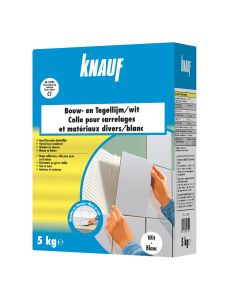 Knauf, Poedervormige Bouw- en tegellijm C1, Wit 5kg
