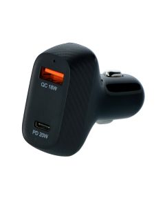 Carpoint 12/24V Duo Snellader Auto 20W USB-C + 18W USB 3.0
