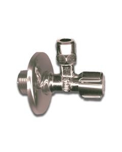 1 Hoekstopkraan Schell 1/2" M x 10 mm met rozet  - Messing