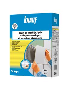 Knauf, Poedervormige Bouw- en tegellijm C1, Grijs 5kg