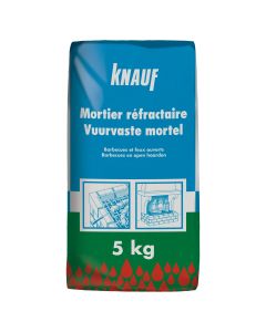 Knauf, Vuurvaste mortel, Gebruiksklaar vuurvaste mortel, 5kg, grijs