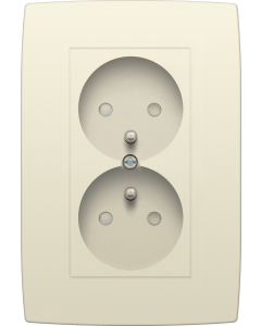 STOPCONTACT 2V +A CREAM