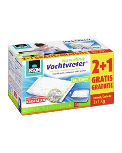 Bison Vochtvreter® Navulzak Neutraal Promopack 3x1kg