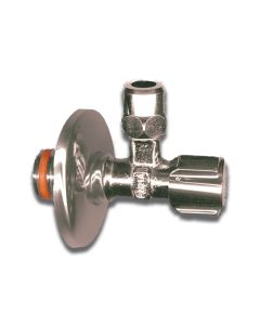 1 Hoekstopkraan Schell 1/2" M x 10 mm met rozet - verchroomde messing