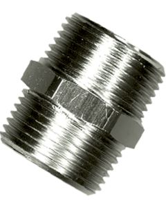 1 Dubbel nippel 3/4" MM - verchroomd