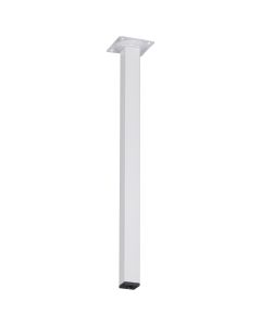 Meubelpoot metaal Vierkant 25x25mm, 40cm, wit